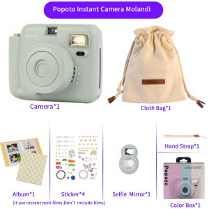 Popoto Instant Camera Portable Design Automatic Exposure Easy Use Children Birthday Gift Suitable for Beginners Instant Camera