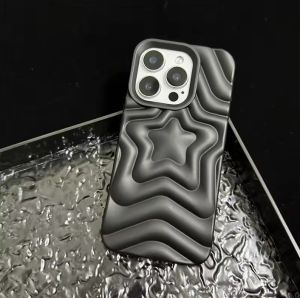 Luxury Silver 3D Star Phone Case For Iphone 16 15 14 13 12 11 Pro Max Heavy Duty Protection Shockproof Soft Cover