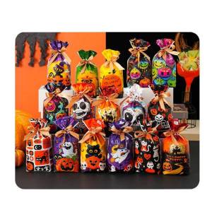 Halloween Party Candy Gift Bags Cartoon Pumpkin Ghost Plastic Drawstring Packaging Bags Shopping Bag Eco-Friendly Bag