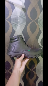 Harga Bersahabat Sepatu Safety Boots Kickers Pria Dewasa Hitam Tali Kerja Proyek Lapangan Outdoor