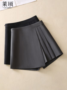 กางเกงขายาวทรงเอสีเทา กระโปรงสั้นผู้หญิง ทรงหลวม สไตล์เกาหลี กางเกงขายาวทรงเอเอวสูง ฤดูใบไม้ผลิและฤดูร้อน 2023