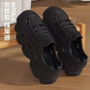 Yaloo Mens Soft Bottom Sandals Breathable Sporty Summer Driving Slippers Thick Heeled Outdoor Wearable Clog Shoes