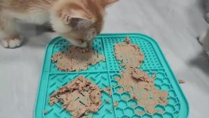 LMETJMA Lick Mat for Dogs and Cats Silicone Licking Mat with Suction Cups for Anxiety Relief Square Dog Slow Feeder Lick Pat