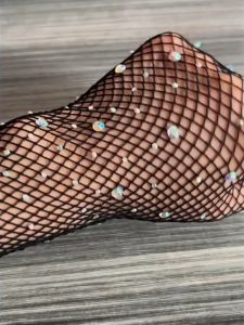 1 pair Fashion hot diamond shiny rhinestone fishnet gloves retro mesh high elastic mesh colorful diamond gloves festival clothing accessories