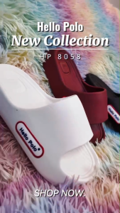 Hello Polo รองเท้าแตะ รองเท้าลำลอง แบบสวม แฟชั่นผู้ชาย พื้นหนา 4 ซม. ยาง EVA กันลื่น รุ่น HP8058