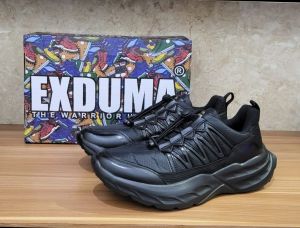 sepatu exduma taliputar/sepatu exduma black tali biasa