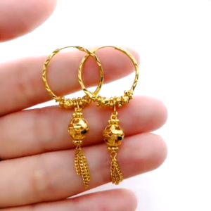 Subang Bulat Gantung 5.19g Emas 916 Yon Hing