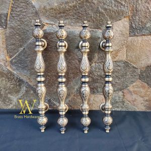 Handle Pintu Rumah Kuningan Antik Motif Manggis 47 cm 4 Pcs