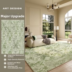 QINGGENGNONG | Vintage Persian Style Waterproof Washable Rug