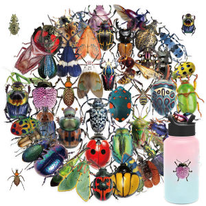 50pcs Insect Stickers Vibrant Colors No Residue for Laptop Water Bottle Motorcycle Car Accessories Water Bottle Stickers