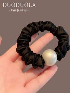 Elegant Satin Pearl Hair Ties Versatile Fashionable Sweet Headwear Accessories for All Hair Types Suitable for Various Occasions