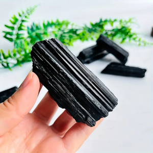 1PC Black Natural Tourmaline Rough Stone - Crystal For Home Decor Ideal Gift for Accessories Raw Crystal Rough Stone Display