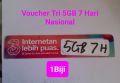 Voucher kuota Tri 5GB 7 hari nasional/ voucher Tri happy 5 GB 7 hari nasional. 