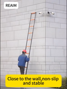 REAIM Telescopic Ladder Heavy Duty Foldable Multi-Purpose Anti-Slip Portable Aluminum Step Ladder for Home Use & DIY Use