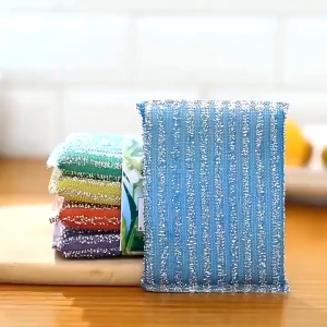 10Pcs Spon Busa Cuci Piring Panci Serbaguna Spons Cuci Piring Warna Metalik&Warna Polos Sponge Busa