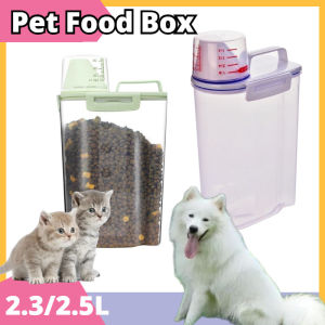 2.5L Pet Cat/Dag Food Box Storage Transparent Bucket Pet Food Grain Storage Tank Kitchen Storage Box