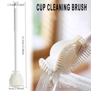 New Cup Cleaning Brush with Long Handle and Foldable Brush Head Made of Silicone Flexible Reusable Cup Bottle Household Kitchen