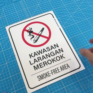 Smoke Free Area. Kawasan Larangan Merokok 无烟区. Sticker Sign Board Signage Signboard Label. No Smoking Zone. Dilarang Zon