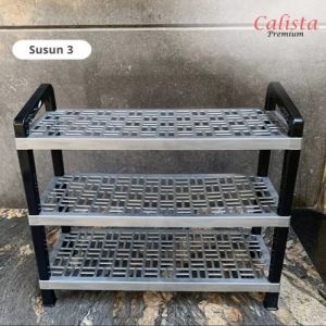 Rak sepatu Cosmic Calista 3 susun / Rak sepatu sandal 3 susun bahan plastik pp5 yang kuat