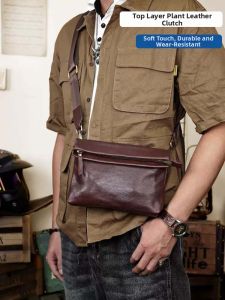 SHIPAILUO | Vintage Full Grain Vegetable Tanned Leather Soft Leisure Shoulder Bag