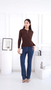 KINA || INNER KNITWEAR TURTLENECK RAJUT WOL IMPORT KOREAN STYLE LENGAN PANJANG BUTTON GOLD OUTER ATASAN WANITA SOFT KNIT STREATCH