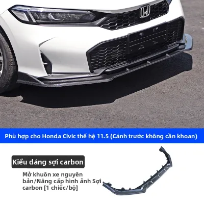 FIT CLUB | Bộ Bảo Vệ Môi Dưới Cho Civic Thế Hệ 11.5 Màu Đen Phong Cách Chiến Binh