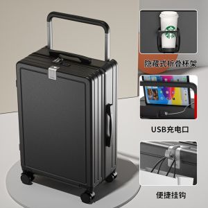 Multi-Functional Wide Pull Rod Luggage 20 Inch Boarding Password Box 24 Inch Large Capacity Travel Suitcase for Students And Men