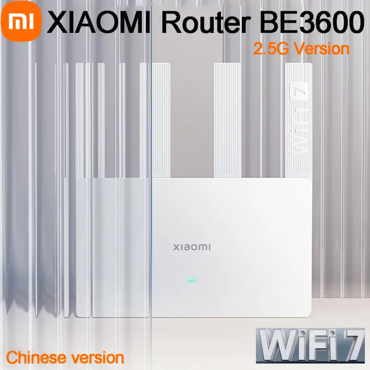 Xiaomi | XIAOMI Router BE3600 2.5G Version WIFI7 2.4/5GHz Dual Frequency 160MHz 3570Mbps Qualcomm Quad-Core Dual WAN LAN Mesh Network