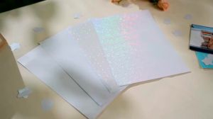 50 Tờ Giấy Dán Hình Sao Cát Holographic A4 8.3x11.7 Inch Phim Vinyl Tự Dính Có Thể Laminating Lạnh Dùng Cho Dự Án Ảnh