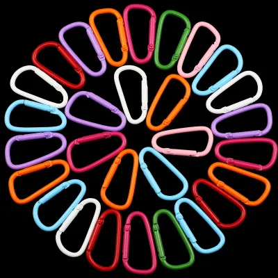 35mm 2~20pcs Colorful Alloy D-Ring Carabiners Durable Spring Snap Hooks For Keychains DIY Jewelry Making Crafting Accessories