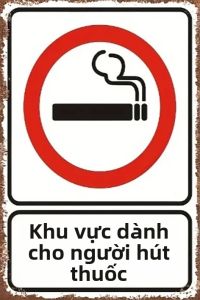 HelloYoung | Retro Không Hút Thuốc Biển Hiệu Kim Loại Cổ Điển Trang Trí Tường Mảng Trang Trí Hình Tròn Cho Văn Phòng Tại Nhà Mảng Thiếc