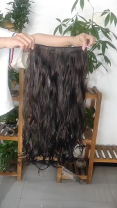 Seamless Invisible Big Wave Hair Extension One-Piece 5 Clips Fluffy Curly Clip On Hair Wig