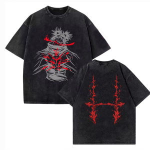 Bandai | Vintage Washed Jujutsu Kaisen CHOSO T Shirt Women Men Anime Cotton T Shirt Summer Harajuku Street Men Tops Clothing