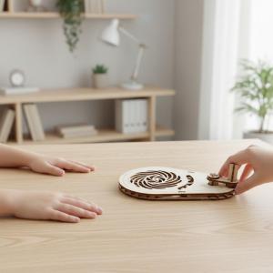 Interactive STEM Education Kit DIY Wooden Optical Illusion Spinner for Science Class Projects