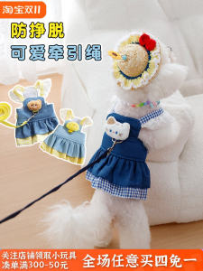 Dog Skirt for Free Hand Holding Rope Cat Princess Dress Summer Clothes Pet Teddy Bichon Yorkshire Camisole