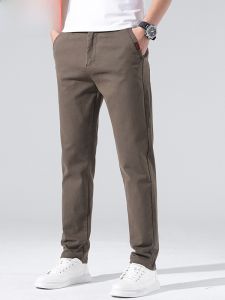 HENGYUANXIANG | Casual Straight Leg Mens Pants Spring 2025 Slim Fit Solid Color Versatile Business Style Long Trousers Fashionable Urban Youth