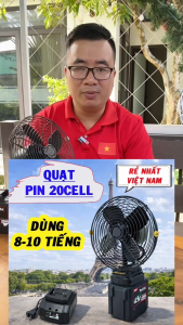 COMBO Quạt Để Bàn Dùng Pin 30Cells 2 Cấp Độ Gió Lồng Sắt Cánh Sắt Chắc Chắn Dùng Liên Tục 10-15h