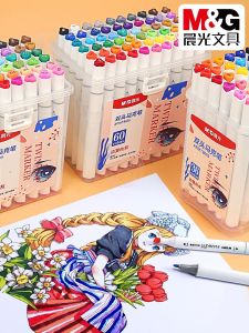 Morning Light Dual-Head Marker Pen 12/24/36/48/60 Colors Art Drawing Oil-Based Watercolor Pen APMT8602 for Students And Business