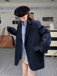 Elegant Royal Blue British Style Womens Suit Jacket Fashionable Casual Wear Autumn New Arrival High-End Feelings Western Coat