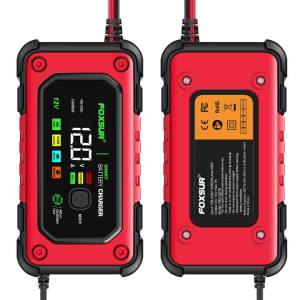 12V 7A Smart Battery Charger Portable Auto Motorcycle Charger Pulse Repair for Lead Acid AGM GEL Storage Battery FOXSUR