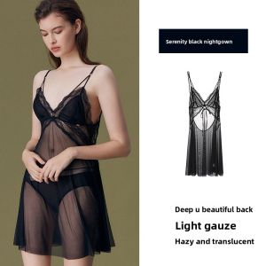 GAINREEL | Sensual See-Through Deep V Neck Slip Dress Nightwear