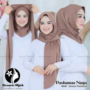 PASMINA LEHER NIJA - PASMINA BERGO INER -PASMINA NINJA - PASMINA INER LEHER - jersy premium - KASUARI hijab