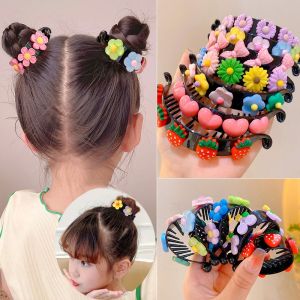 Korean Cute Hair Clips for Girls Fashion Hair Bun Large Cute Cartoon Ponytail Clip Children Buckle Hair Fixing Hairpin Accessories Headdress