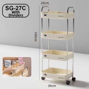 Moveable Cream-Style Shelf Storage