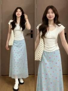 V.C.I | French Style Floral A-Line Skirt