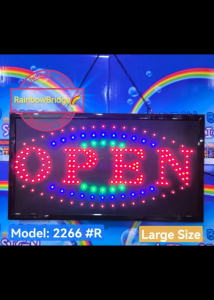 OPEN - RAINBOW BRIDGE LED SIGNAGE (New-Small-Large) #MODEl: 2266 #R #SIZE: W48cm & W60cm BIG  #991