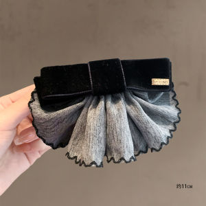 Gray Series Velvet Butterfly Knot Lazy Spring Clip Elegant Sweet Skirt Half Updo Hair Clip College Style New Fashion Accessories