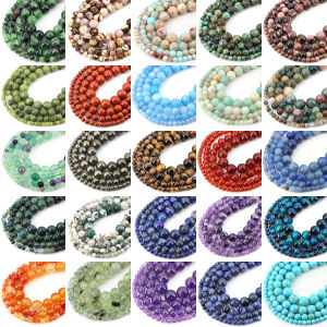 Natural Stone Beads Blue Tiger Eye Crystal Amethyst Rose Quartz Gemstone Bead for Jewelry Making Bracelet Necklace 4/6/8/10MM