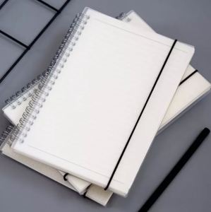 A5 Size Notebook Transparent Cover with Spring Garter Binder High Quality Paper School Stationery Diary Notebook -Keimav