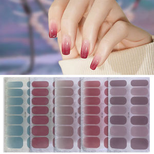 Waterproof Nail Wraps Full Cover Solid Color Nail Stickers 14pcs/Set No Baking Lamp Required Multi Color Nail Art Look PatchFirm